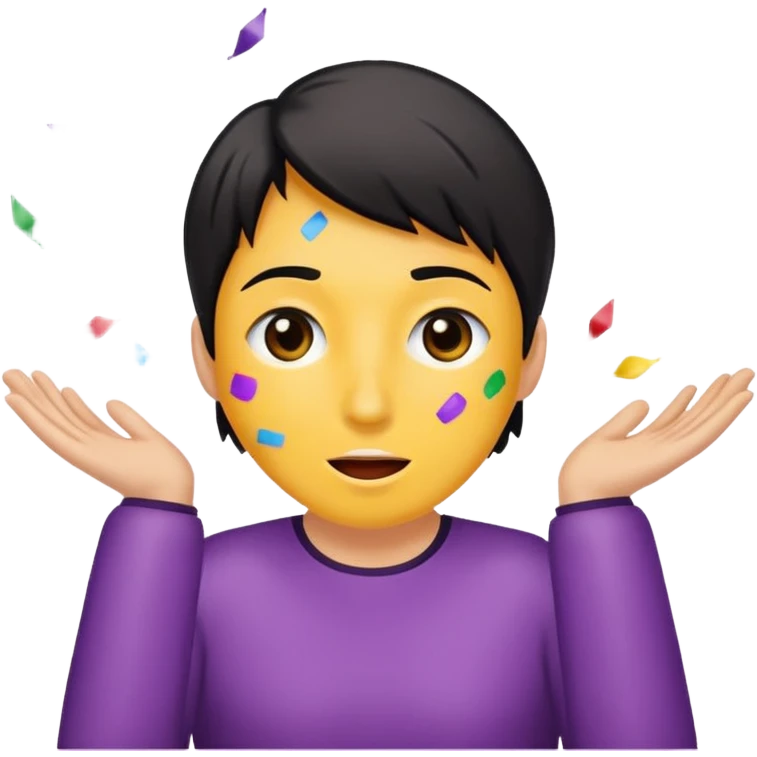 Expresión de molestia con rayos que explotan y llena de confeti  emoji