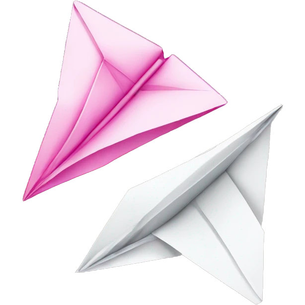 only 2 paper airplanes, specifically 1 pink 1 white emoji