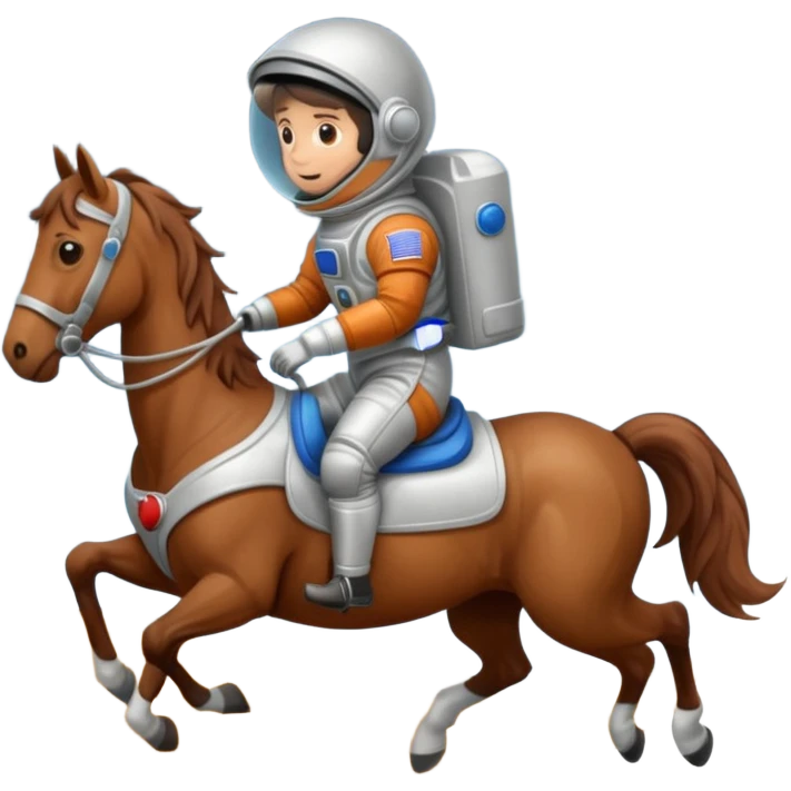 An Astronaught riding a horse emoji