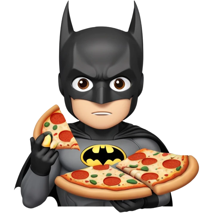 batman with pizza emoji