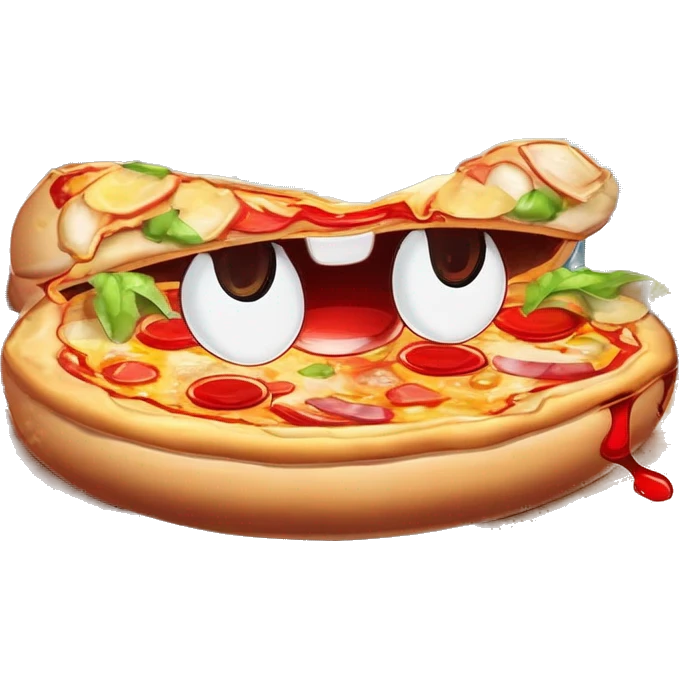 A hamburger hug a pizza emoji