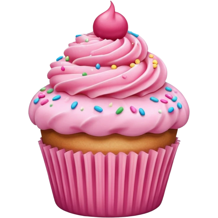 Cupcake with pink icing emoji