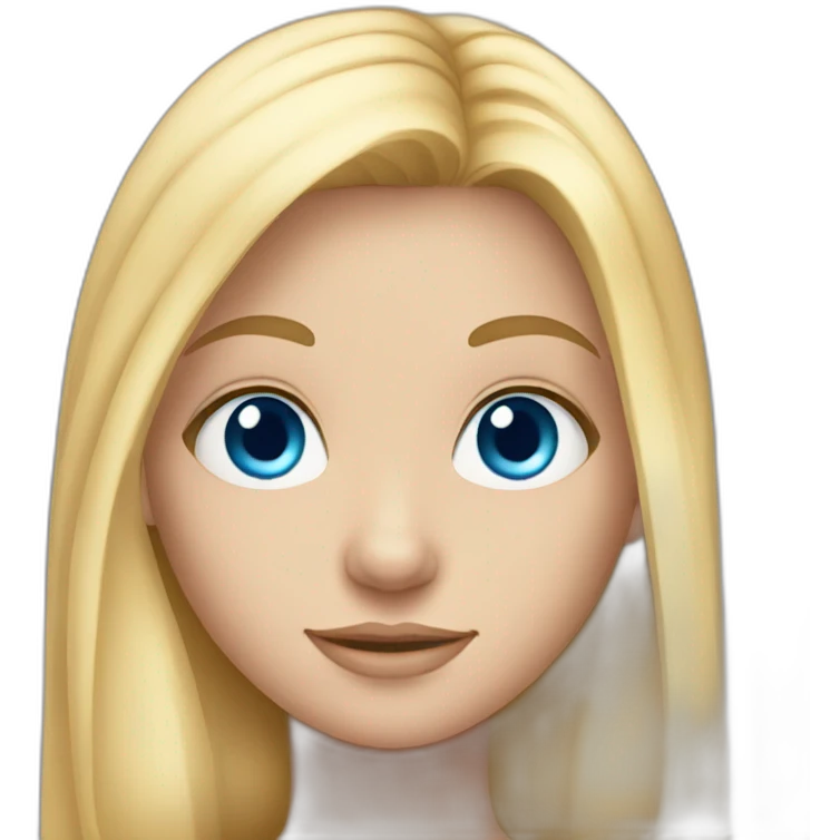girl with long blond hair and big blue eyes emoji