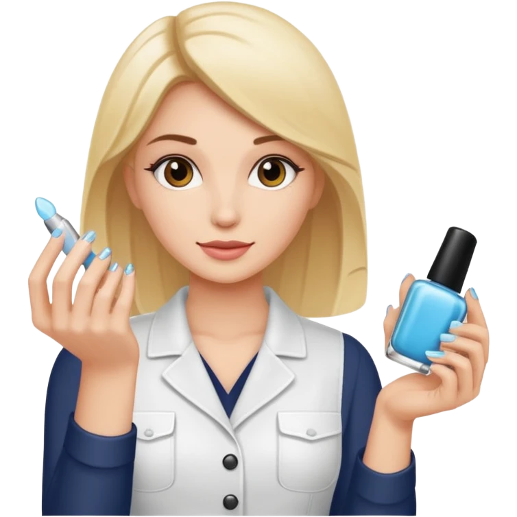 female nail master with buff and gel polish in hand  emoji
