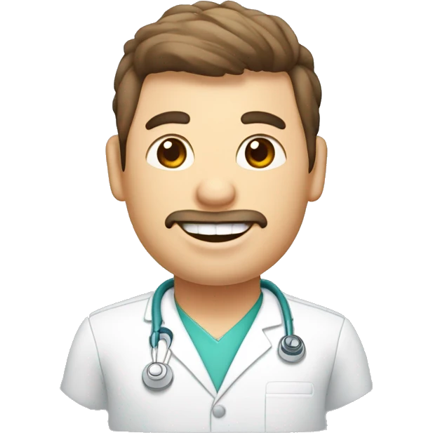 crea un avatar de un dentista gordito de medio cuerpo emoji