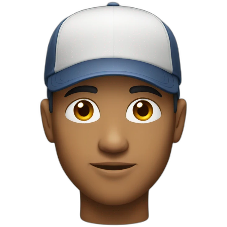 mixed race man with a cap saying emoji