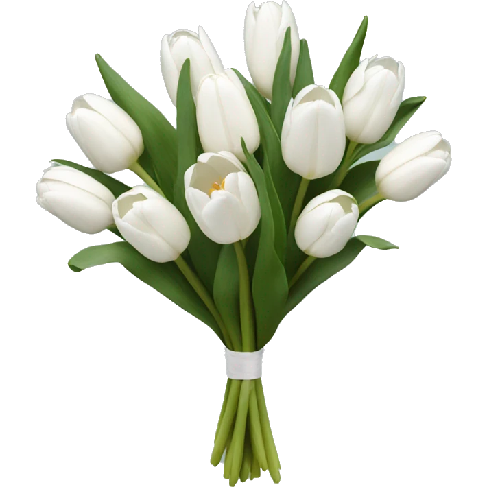 White tulips in a bouquet emoji