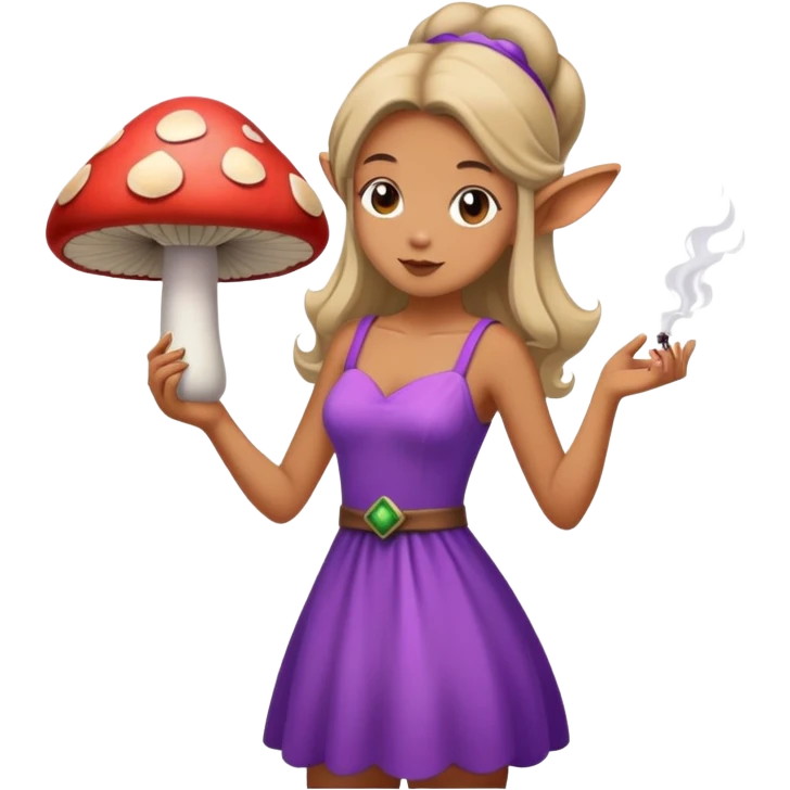 mushroom, fairy, smoking emoji