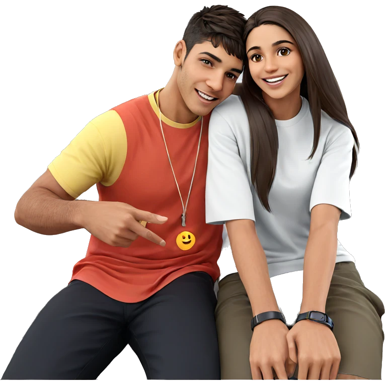 smiling couple indoors together emoji