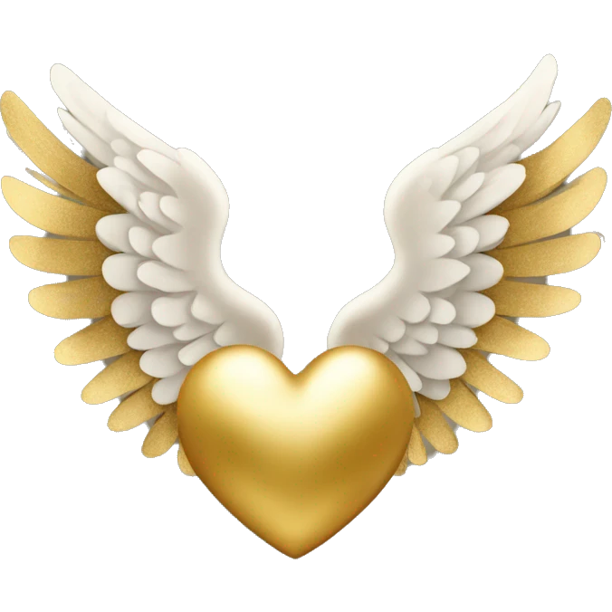 gold heart with wings  emoji