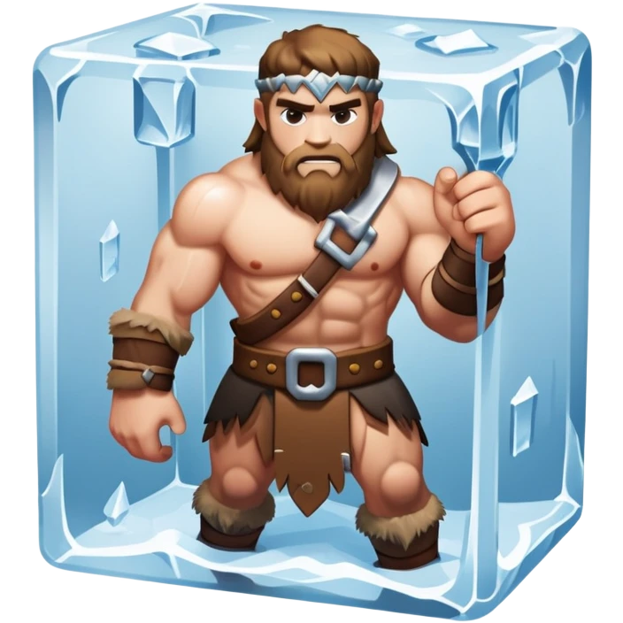 Barbarian in a block of ice emoji