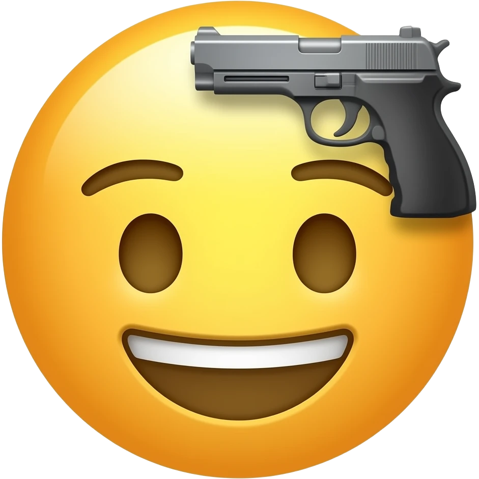 Emoji with gun to head emoji