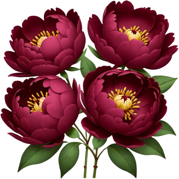 Close Burgundy peonies bouquet  emoji