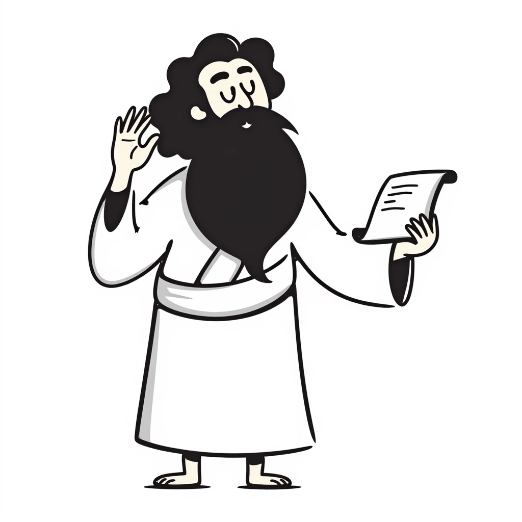 drawing of a philosopher with a beard and toga emoji