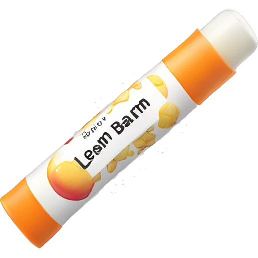 lip balm with label emoji