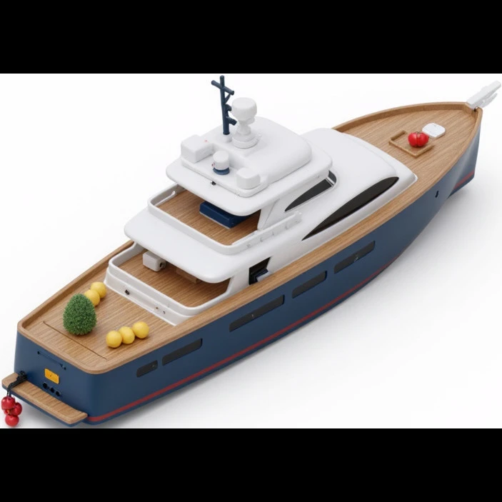 make a 70ft yacht facing to the right  emoji