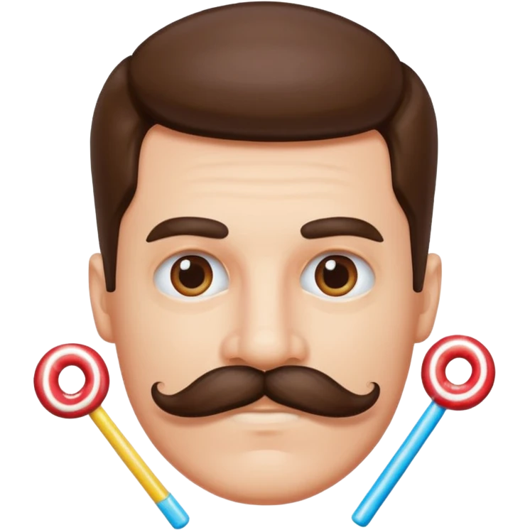 man with a mustache made out of candy emoji
