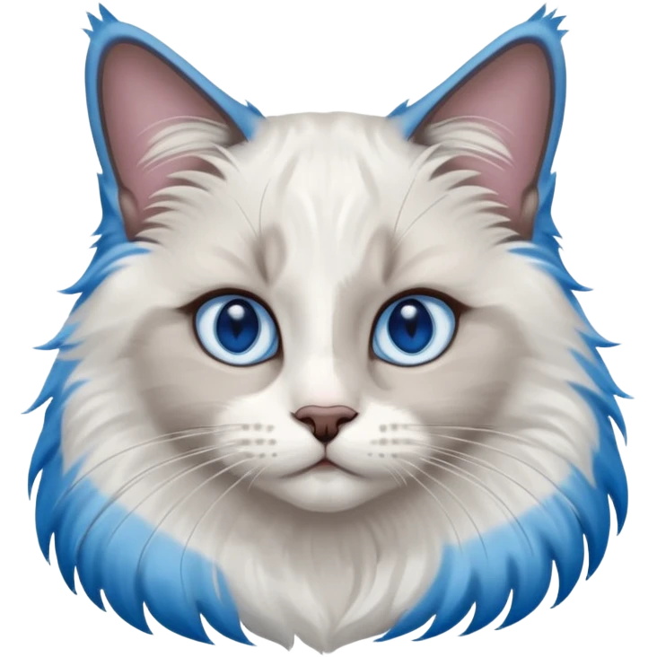 ragdoll, blue eyes, blue bi color emoji