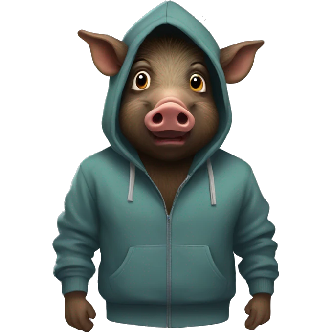 Wild boar in a hoodie emoji