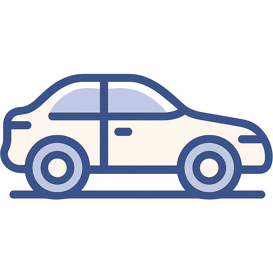 car, modern icon style, simple and clear lines, minimal details, suitable for app or website icon emoji