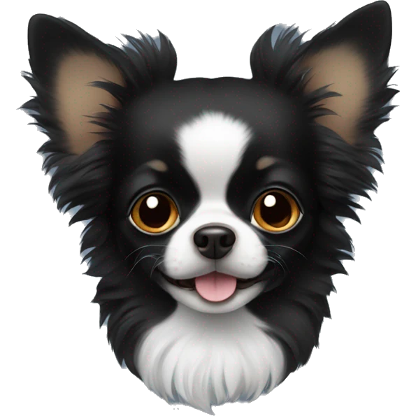 Black fluffy chihuahua  emoji