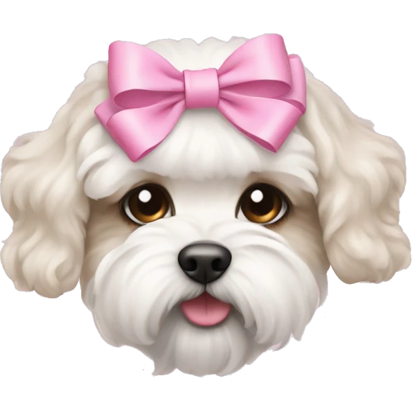 Schichon puppy pink bow emoji