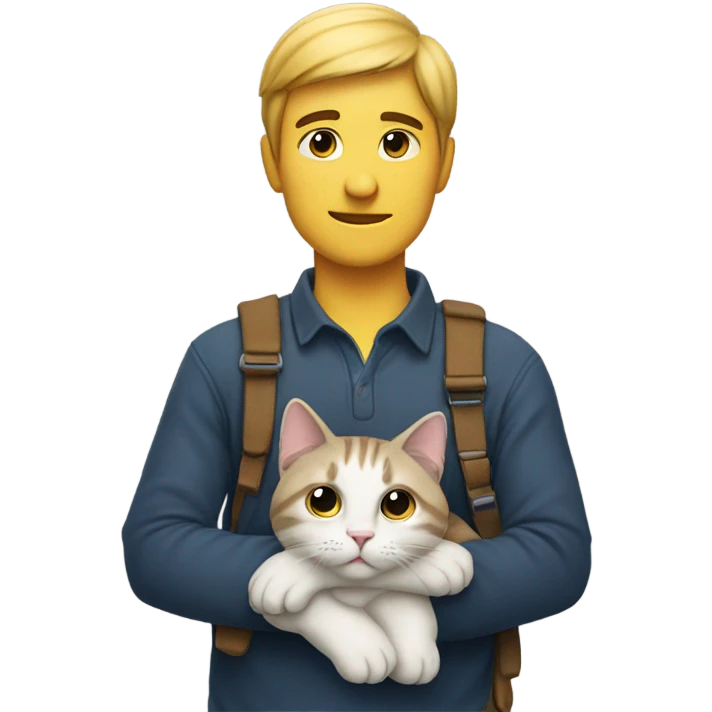 person with a cat on their shoulder emoji