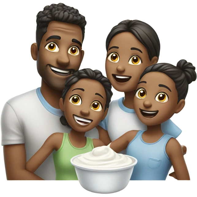 White Family covered in yogurt emoji