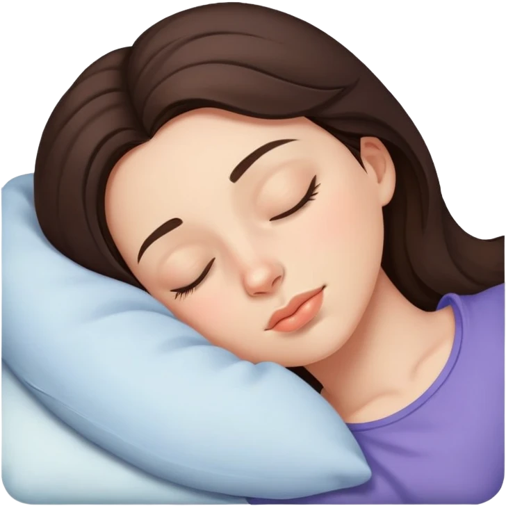 Brunette girl sleeping emoji