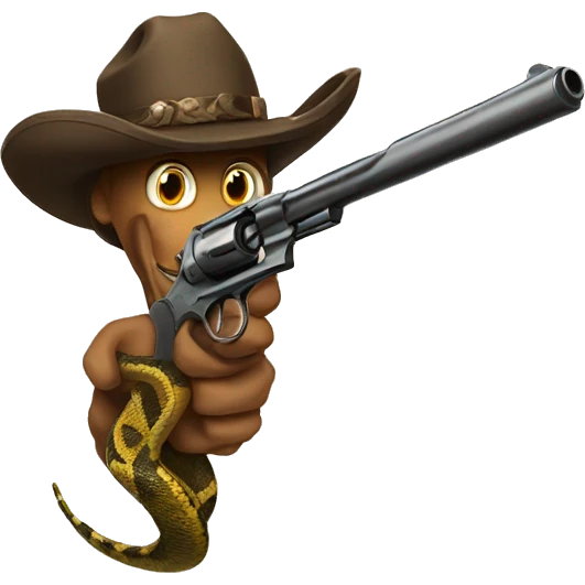 Snake on western with a gun emoji