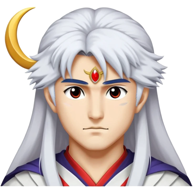 Sesshomaru with crescent moon on forehead emoji