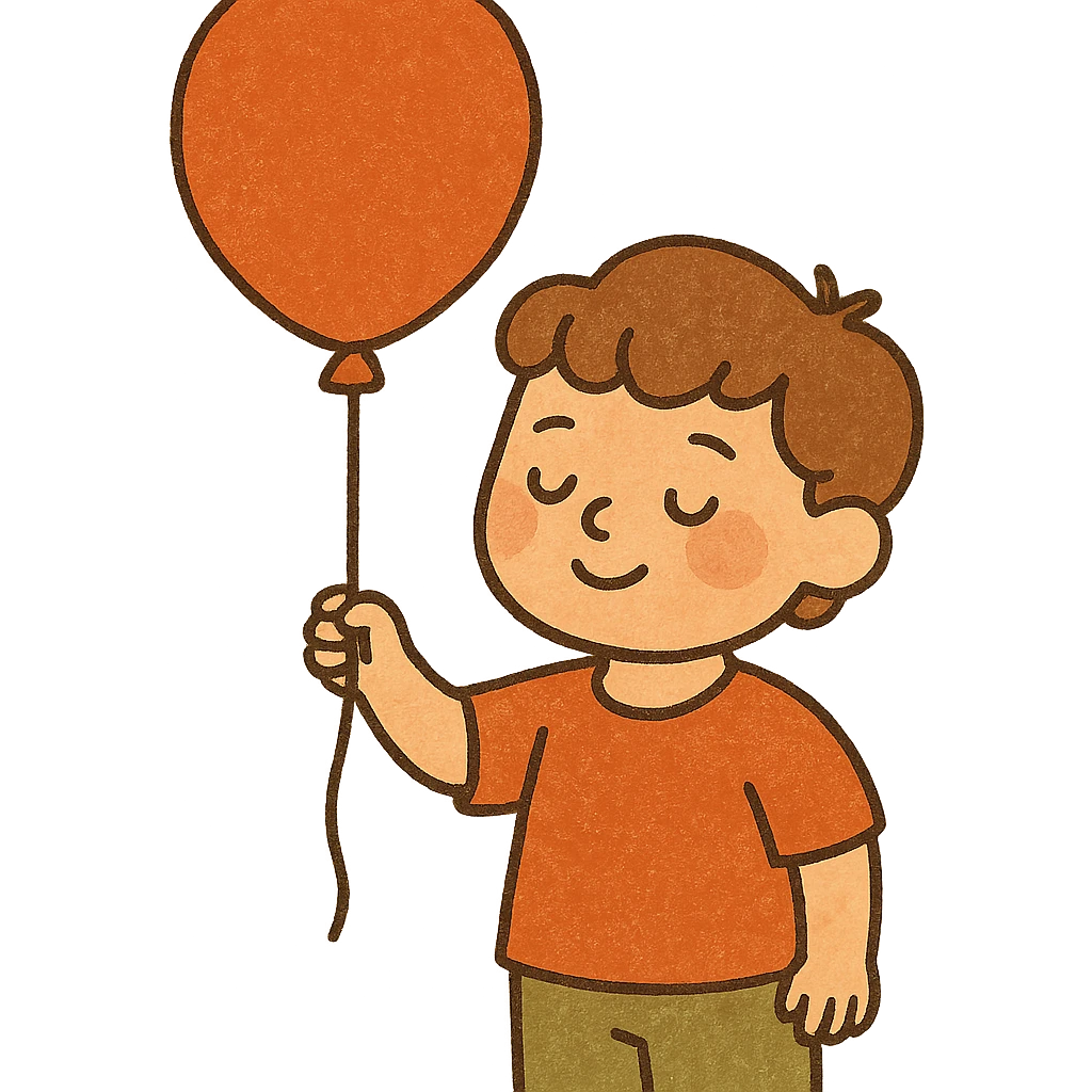 globo de helio, flat warm colors style emoji