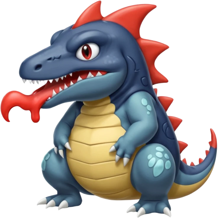 Slimy Grunting Squeamish Sad Blobby Gurgly Gooey Tyrunt-Garchomp-Aggron-Axew-fusion emoji