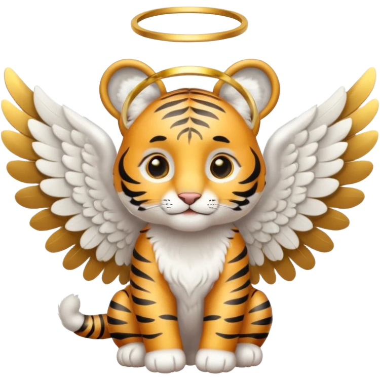 little cute tiger angel emoji