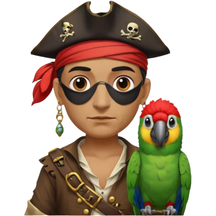pirate and parrot emoji