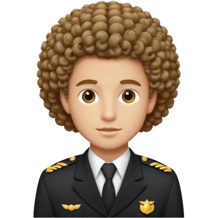 bellboy face big curly hair emoji