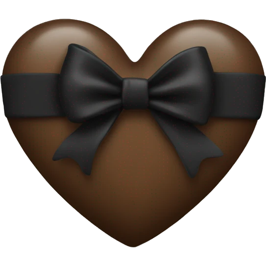 black heart with brown bow emoji