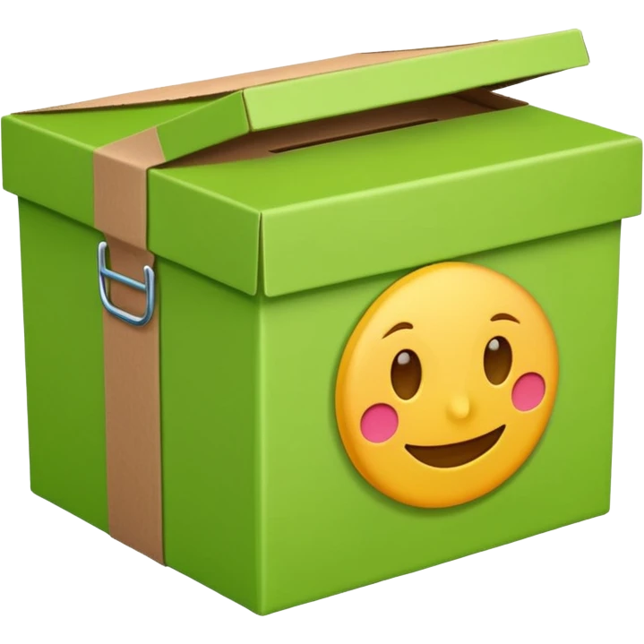 коробка для доставки светло зеленого  насыщенного цвета emoji emoji