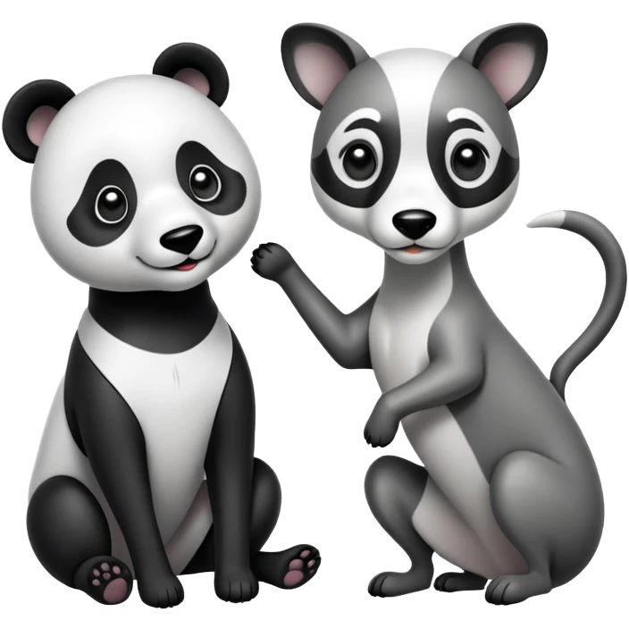 Panda and whippet  emoji