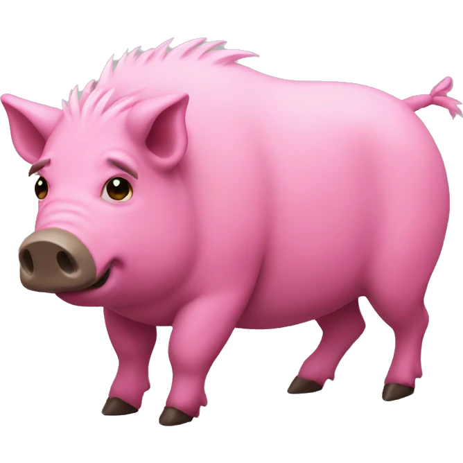 A pink boar emoji