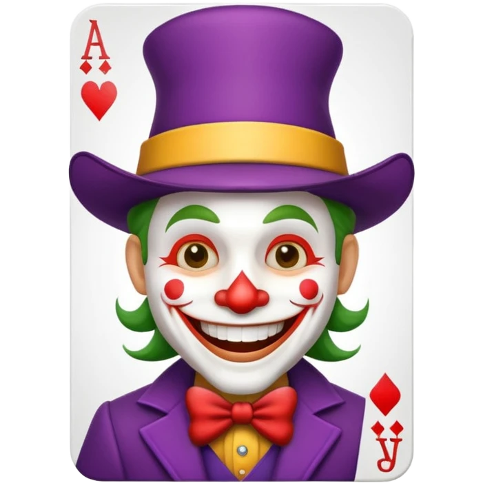 poker card with a funny jolly joker emoji
