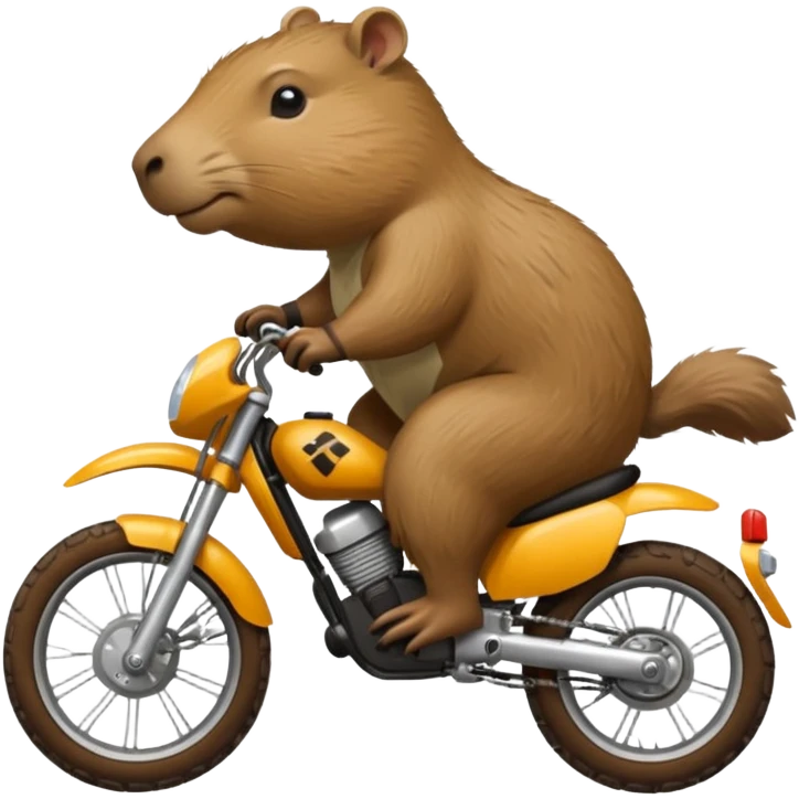Capybara on a dirt bike emoji