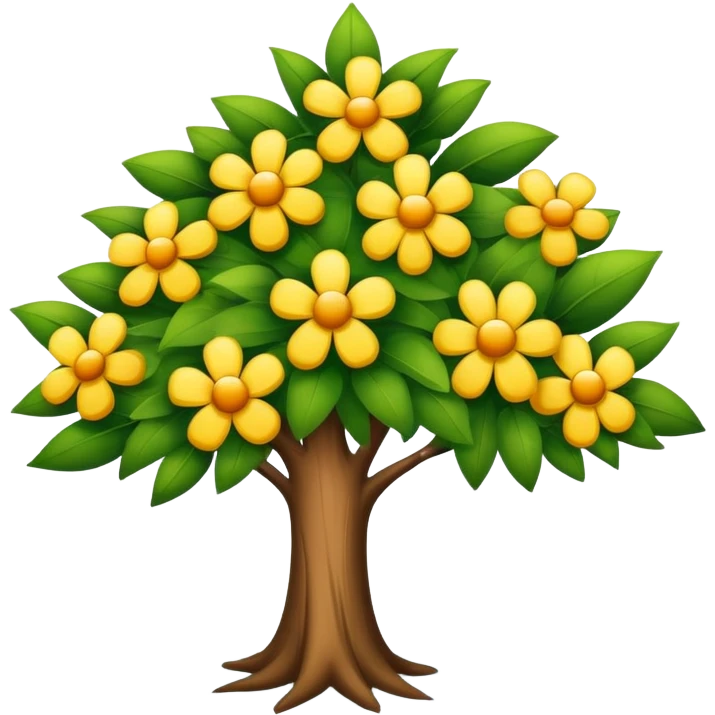 Ein Baum neben einer Blume die Wunderwchön ist emoji