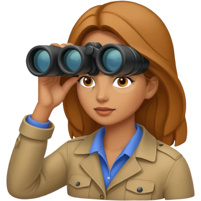 a woman looking into binoculars emoji