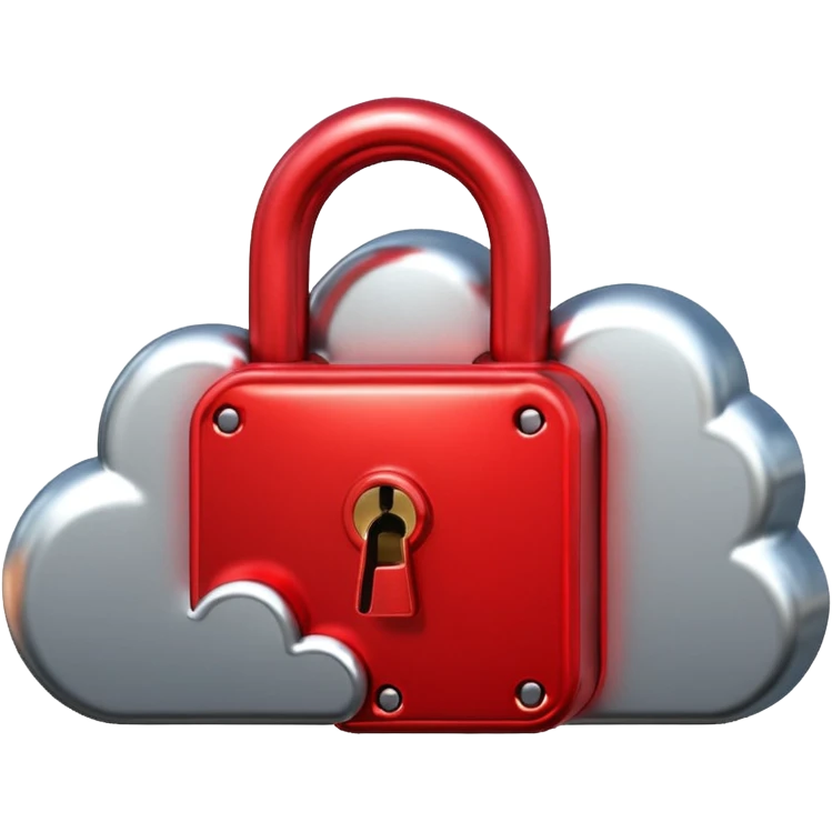 a cloud with a red glowing closed padlock emoji