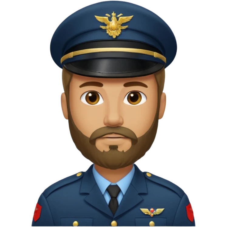 male soldiers with beard with out cap long hair emoji