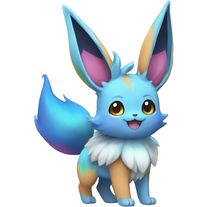 Colorful Kawaii Eeveelution-Cute-Pokémon-fusion full body emoji
