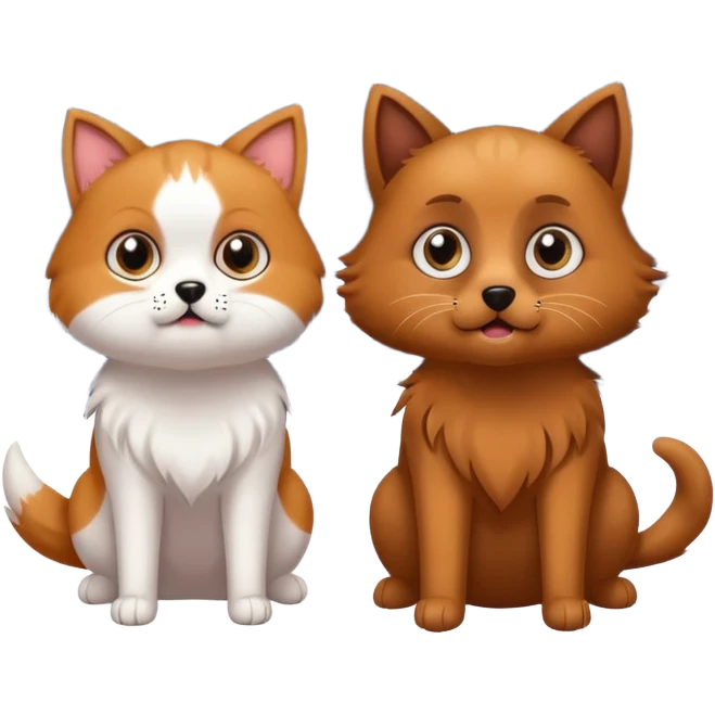 The dog and cat are afraid of fireworks emoji