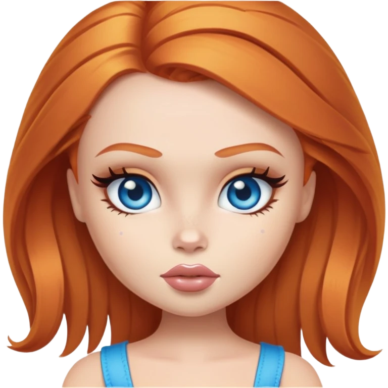 pretty bratz baddie ginger, blue eye emoji