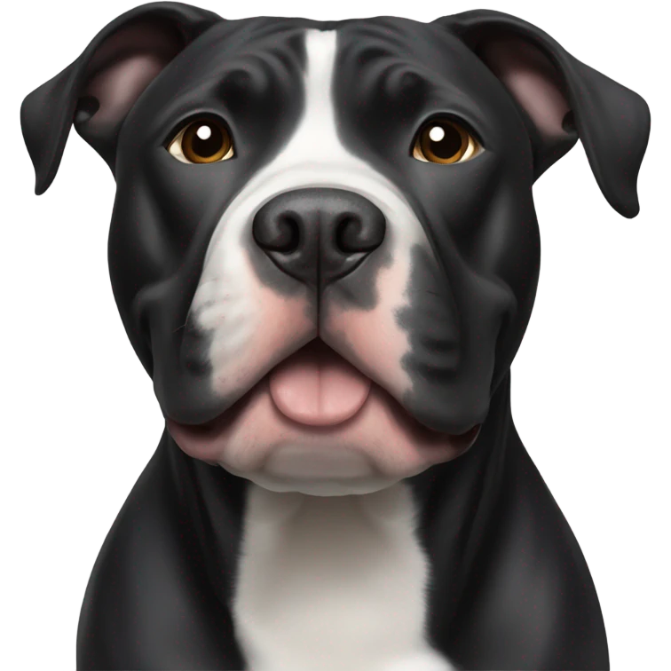 black pitbull with a small white spot on his chin emoji